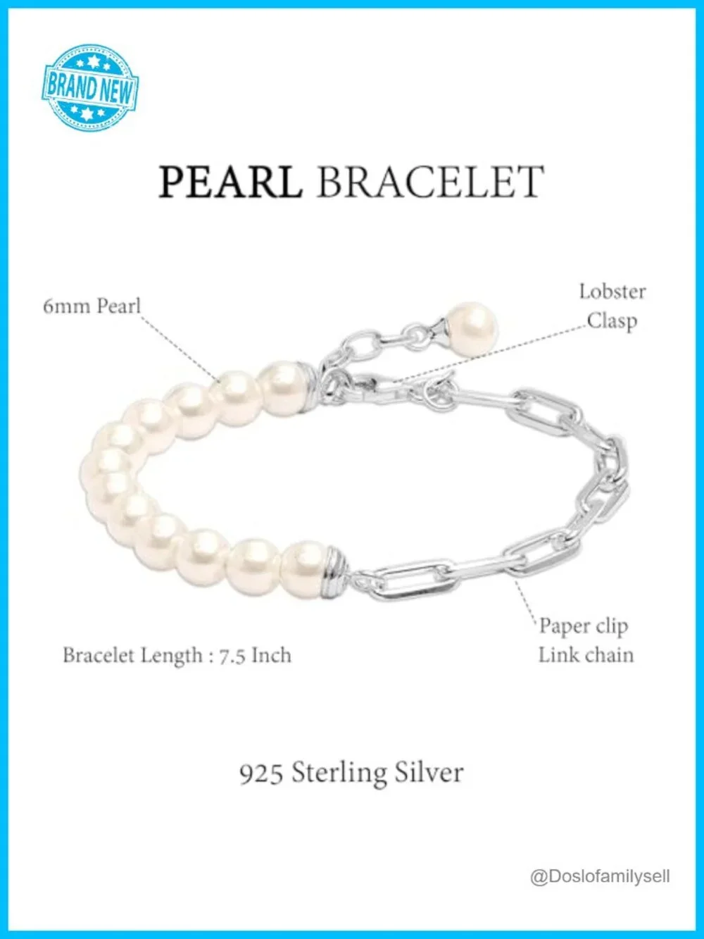 Sterling Silver Paperclip Link Bracelet with Sliding Bolo Clasp